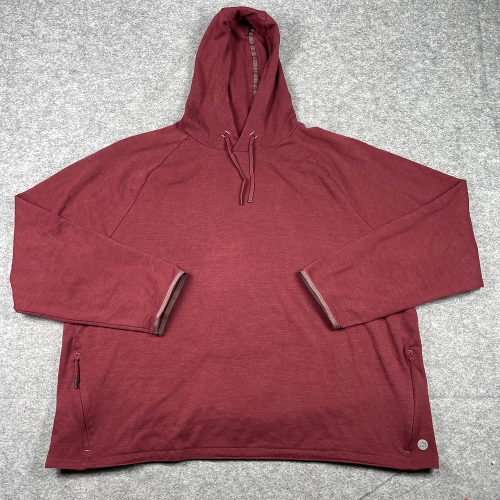 LL Bean Hoodie Mens XXXL Regular Burgundy Pullover Slightly Fitted Outdoor